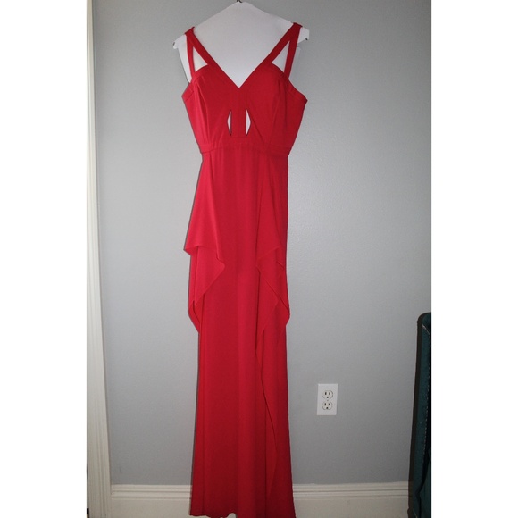 BCBGMaxAzria Dresses & Skirts - BCBG Cut out Red-Pink Gown BCBGMaxAzria Dresses & Skirts - BCBG Cut out Red-Pink Gown